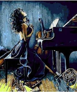 Piano girl unique gift home wall art picture - DIY Paint By Numbers - Numeral Paint