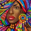 Colorful African Woman Paint by numbers