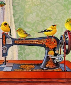 Birds On Swing Machine Paint by numbers