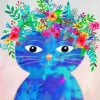 Cat With Flowers Paint by numbers