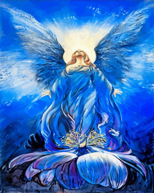 Blue Angel Of Love in a lotus paint by numbers