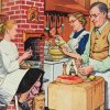 1950s Americana Family Dinner Paint by numbers