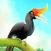 Hornbill Bird Paint by numbers