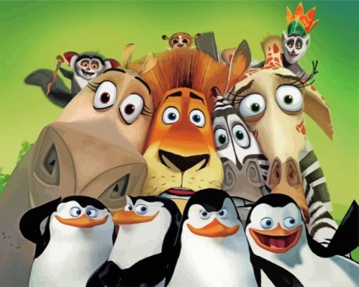 Madagascar Animation Animals Paint by numbers