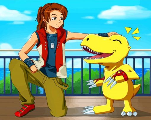 Masaru And Agumon Paint by numbers