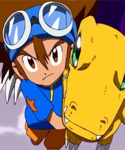 Tai Kamiya And Agumon Digimon Paint by numbers