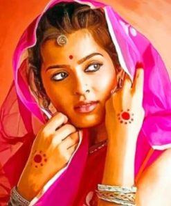 Beautiful Indian Woman Paint by numbers