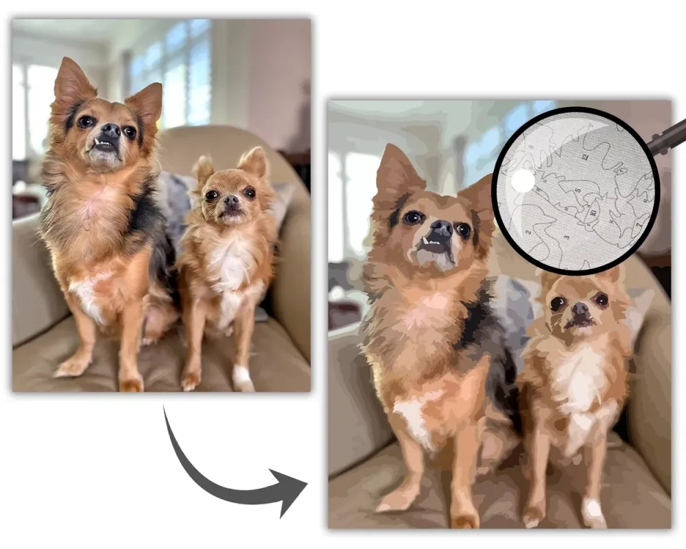 pets custom paint by numbers